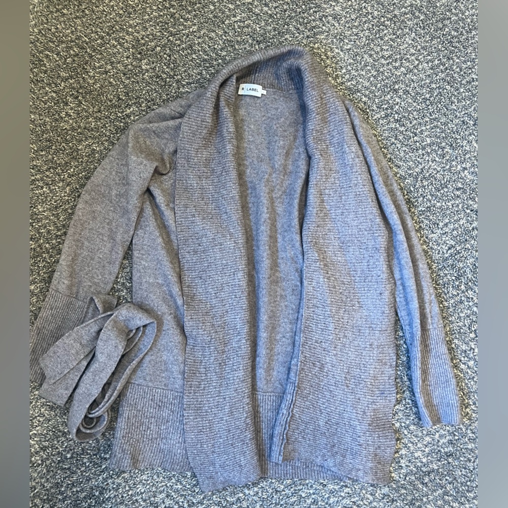 The Reset R Label Wool Cashmere Sweater Cardigan Long Tie Brown Large